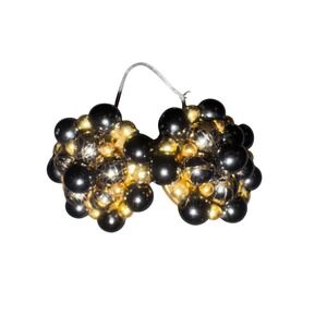 Vintage Lcl signed Black Gold Beaded Clip On‎ Earrings Cocktail Party Jewelry
